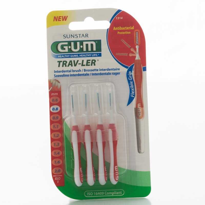 GUM Proxabrush Trav-Ler 0,8mm RED 1314