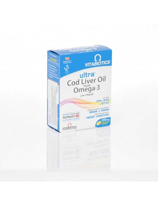 Vitabiotics Ultra Cod Liver Oil Plus Omega 3 60 Capsules