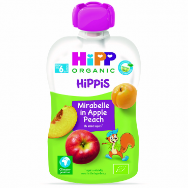 HiPP  Mirabelle Plums in Apple and Peach Pouch 100g - BIO