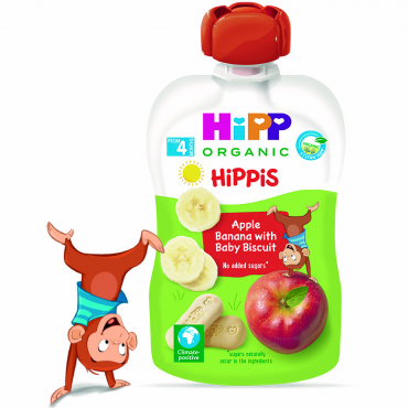 HiPP Apple, Banana with Baby Biscuits Pouch 100g - BIO
