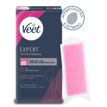 VEET LEGS COLD WAX STRIPS FOR NORMAL SKIN, 40 PCS