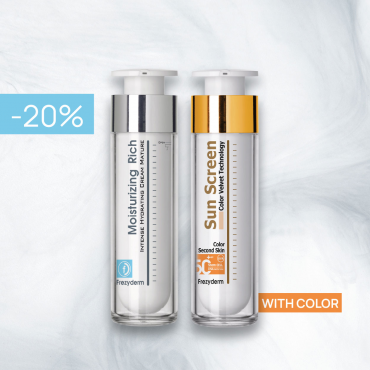 Frezyderm Moisturising RICH Cream 45+, 50ml & Frezyderm Sun Screen Color Velvet Face Cream SPF50+, 50ml (WITH COLOR)